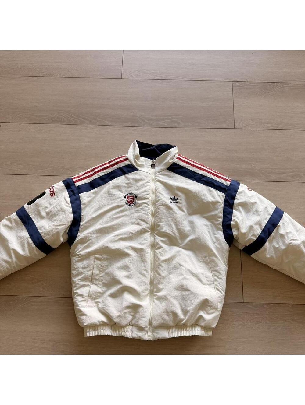 Adidas Men's White and Cream Jacket